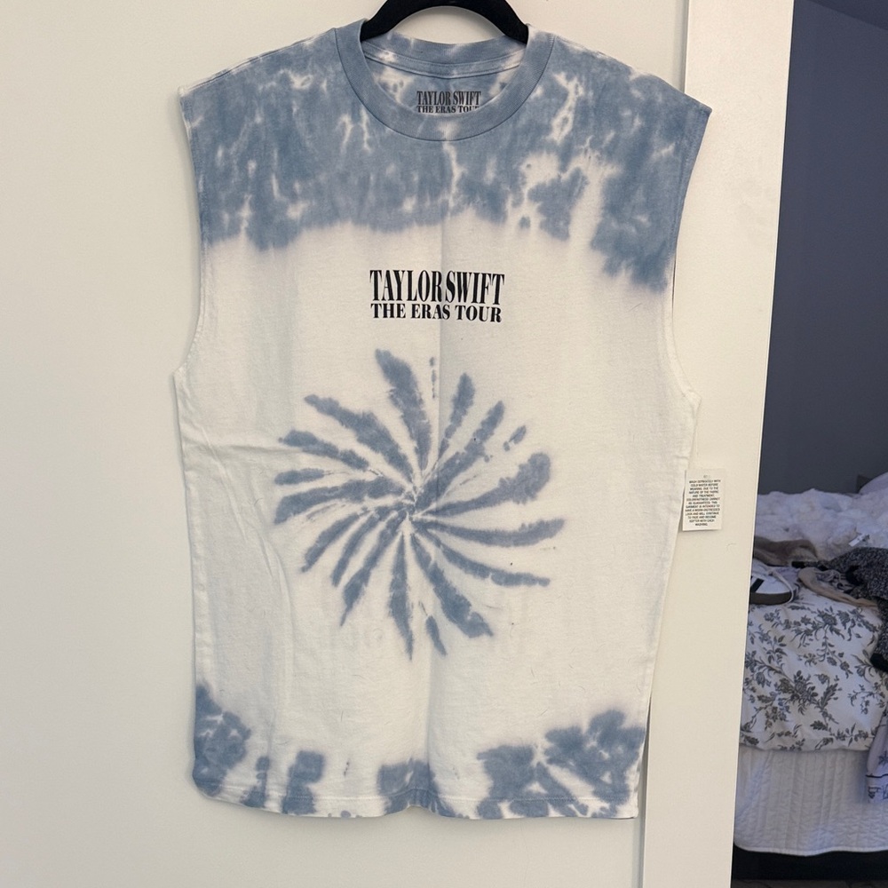 The Eras Tour Taylor Swift Blue and White Tie-Dye Tank Size Small